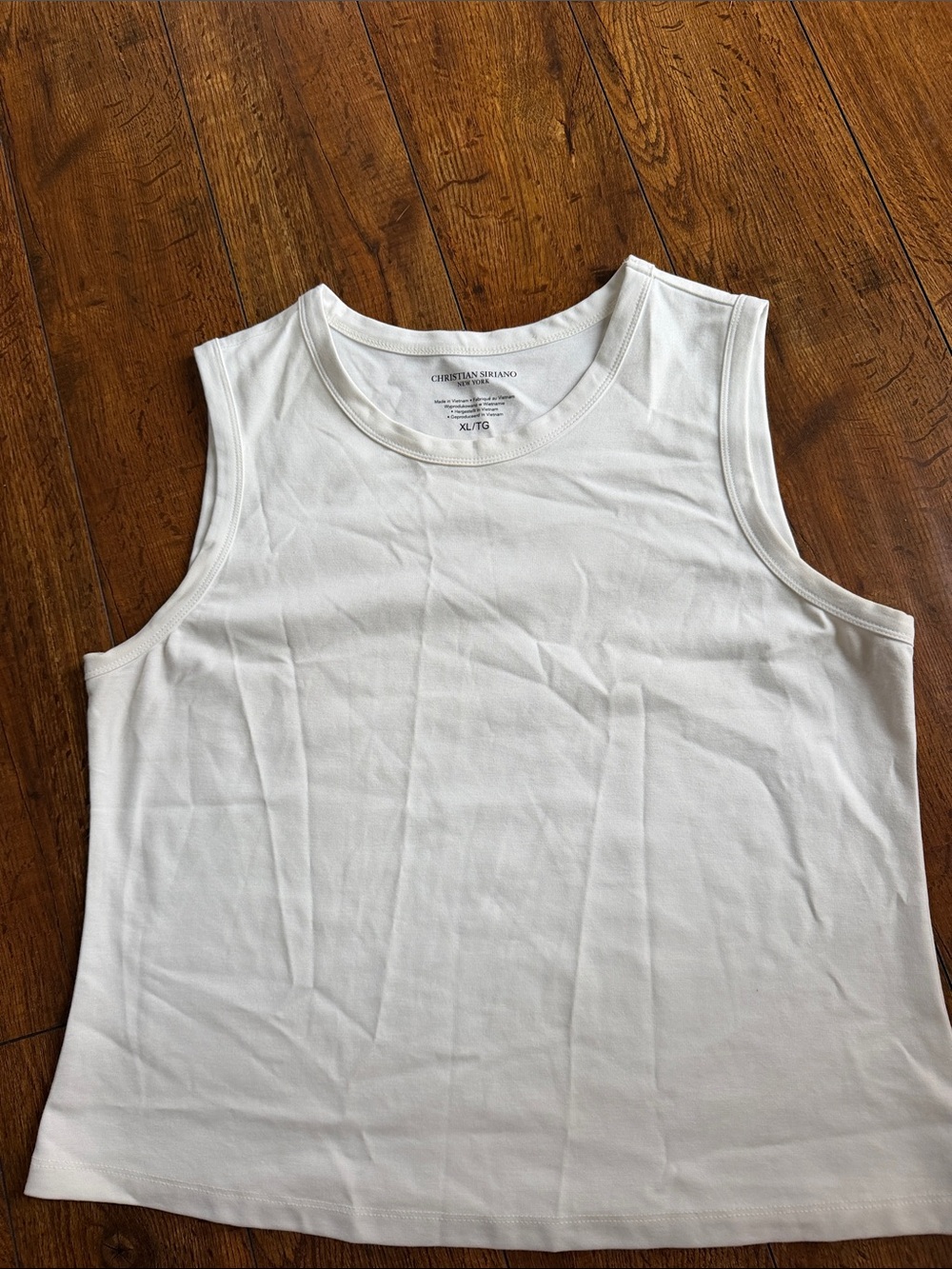 Christian Siriano White Crewneck Tank Top